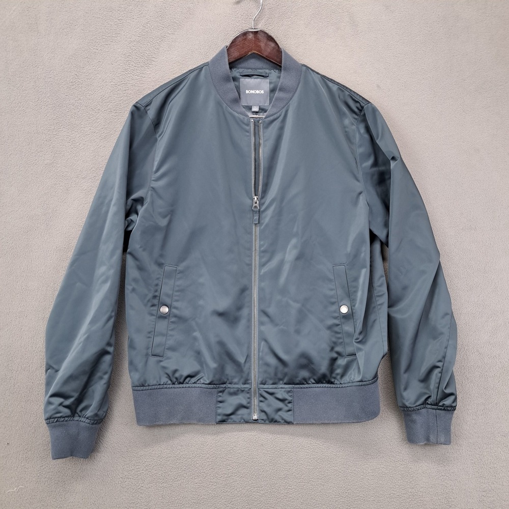 Bonobos Harrington Men's Slim Fit Bomber Jacket in Gray-- Size L